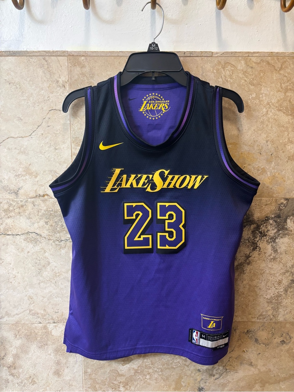 Nike Purple and Gold 'Lake Show' #23 Basketball Jersey